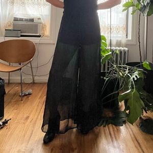 Vintage sheer long flowey black pants